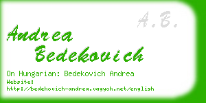 andrea bedekovich business card